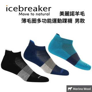 【icebreaker】男款 薄毛圈多功能運動踝襪 美麗諾羊毛 抗菌 防臭
