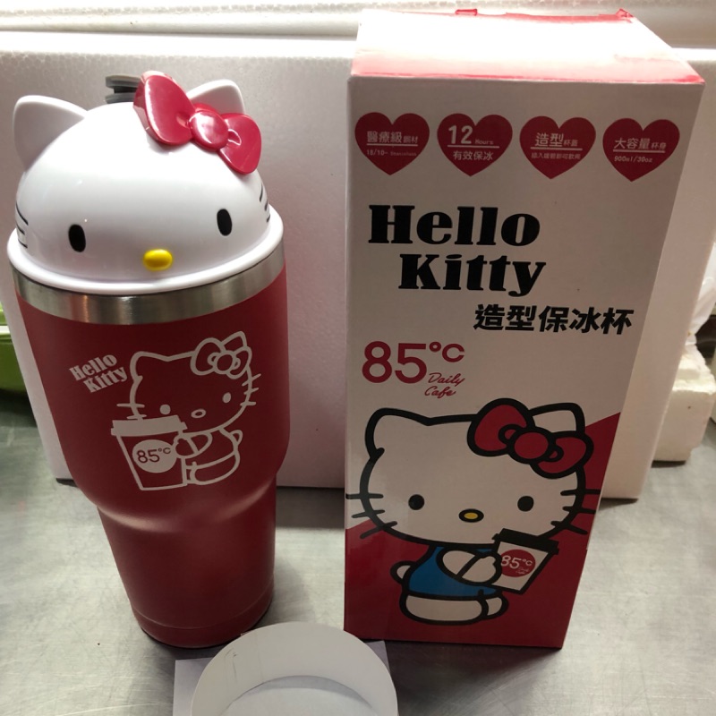 Hello Kitty 公仔造型保冰杯 85度C 聯名款 冰霸杯 不鏽鋼杯 凱蒂貓