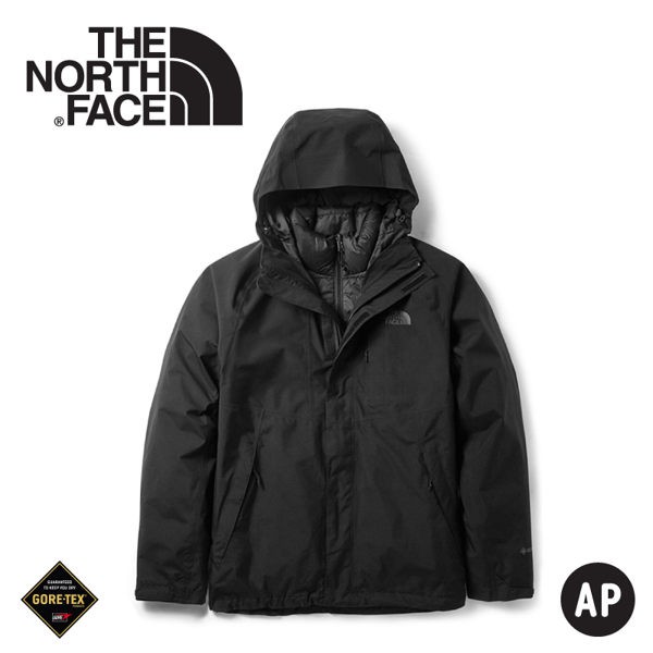 The North Face 美國 男 GORE-TEX羽絨兩件式外套《黑》/3VSH/防水外套/保暖外套/悠遊山水