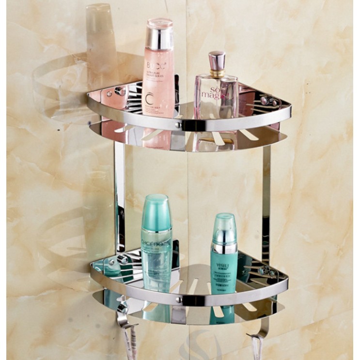 虎媽購物趣 永不生鏽 304不鏽鋼轉角架不鏽鋼三角架浴室置物架三角置物架角落架適用無痕貼免釘免鑽孔 蝦皮購物