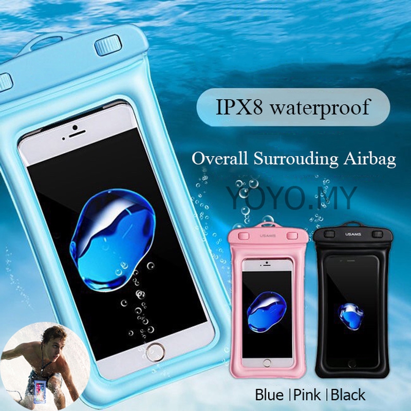 浮球安全氣囊ipx8 防水幹袋保護套透明通用防水袋 適用於iphone 11 Pro Max X 7 8 6 華為 蝦皮購物