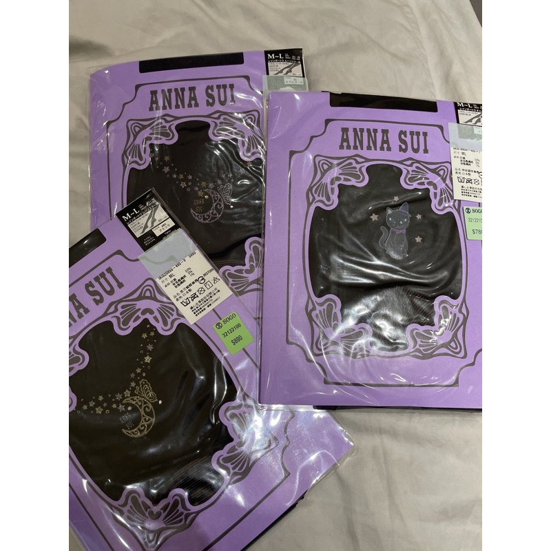 ANNA SUI 黑色褲襪 日本製 原價780-880