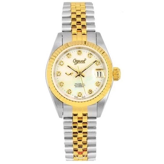 Ogival 愛其華 女 時尚雙色款金面機械腕錶(30328L29SK)/26mm