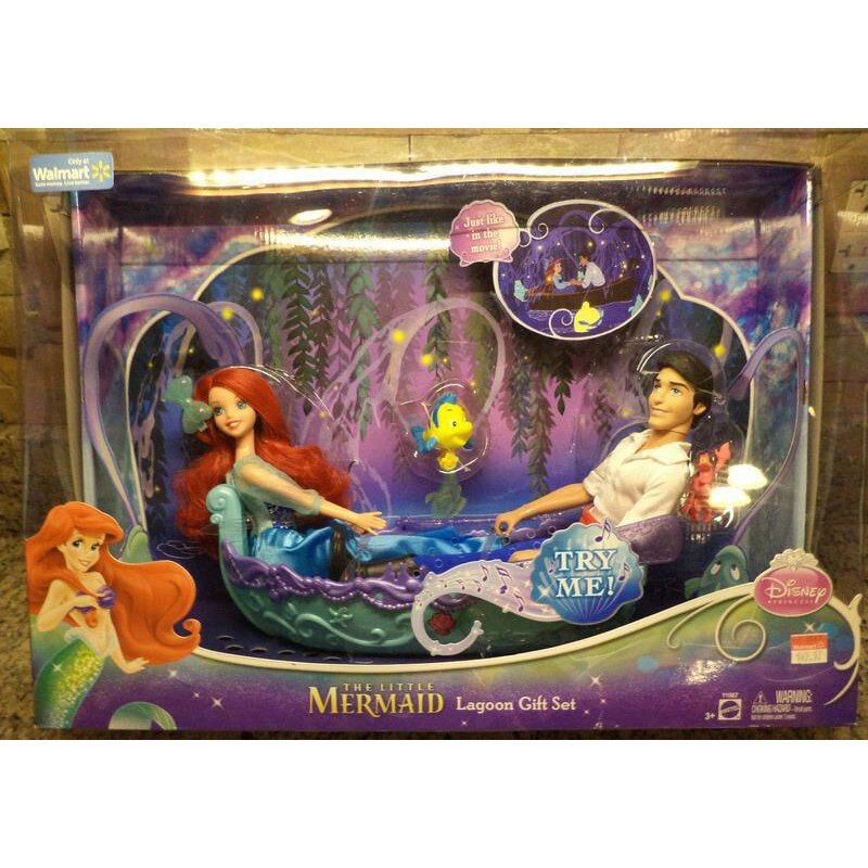 收藏型芭比-迪士尼~小美人魚-愛麗兒與王子~划船禮盒芭比