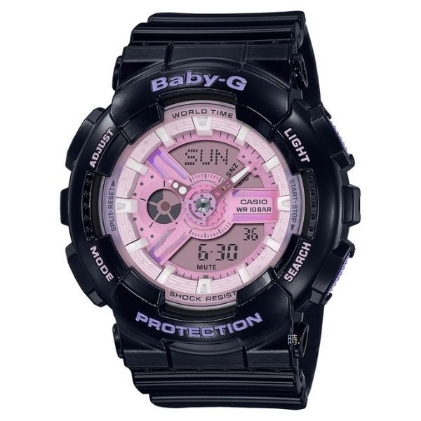 CASIO 卡西歐 BABY-G系列 手錶 BA-110PL-1A 黑x粉紅