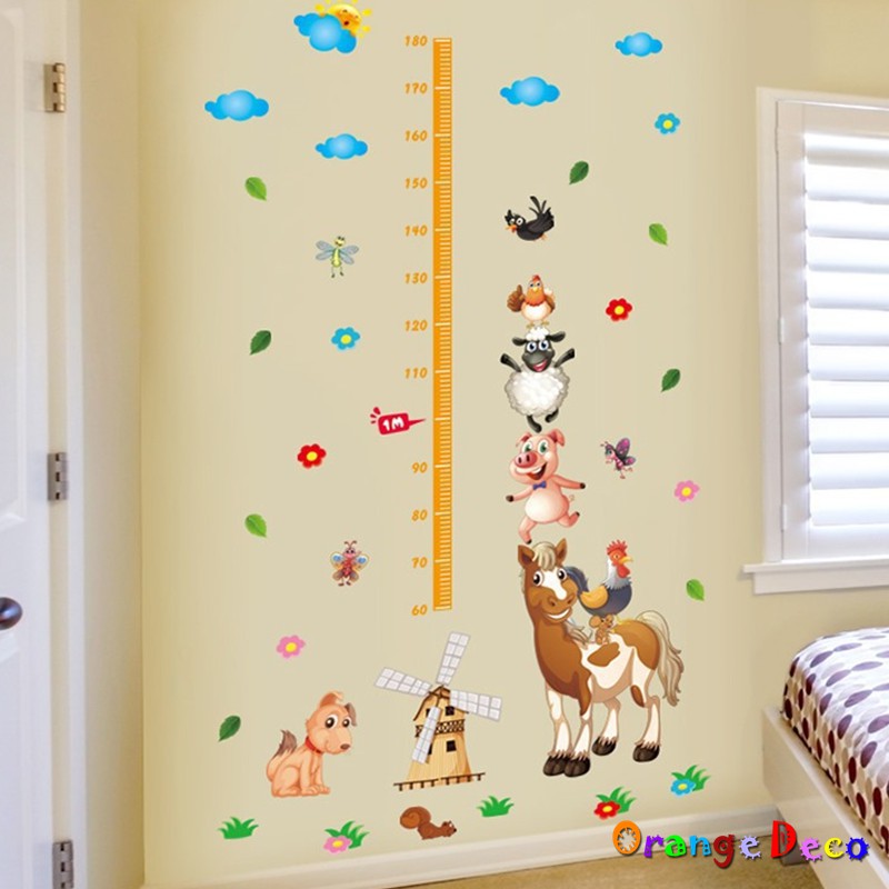 【橘果設計】動物身高尺 壁貼 牆貼 壁紙 DIY組合裝飾佈置