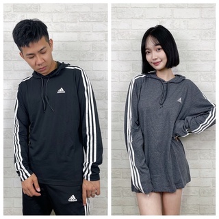 【New START精品服飾-員林】現貨免運 Adidas 愛迪達 經典三線 薄帽T 薄長T 帽T 長袖上衣 長袖