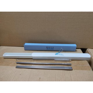 (臺北雜貨部) 304不鏽鋼餐具四件組 臺灣製 (筷子+吸管+管刷+PP收納盒) 筷身.吸管列印304