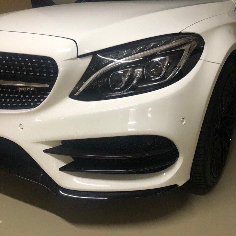 賓士 Benz C級 w205 c205 s205 卡扣式 碳纖維 前風刀 霧燈 飾條 通風網 碳纖紋