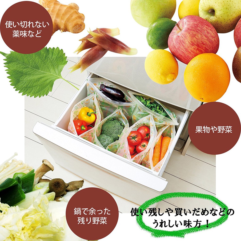 日本 預購日本製米糠特殊材質的菜菜保存袋夾鏈袋蔬菜保鮮袋msinjp 蝦皮購物