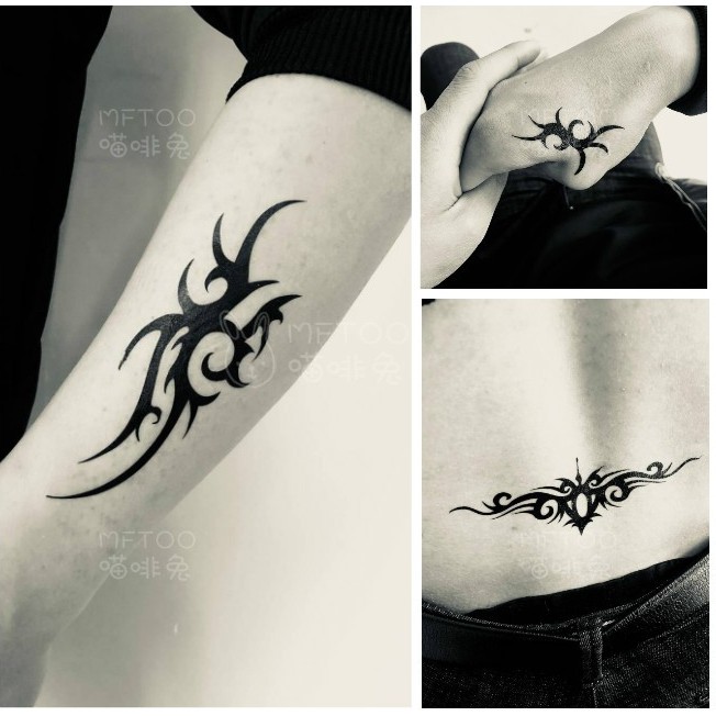 Io1138 30張黑暗系紋身貼防水男女手臂手腕暗黑臂環腰部脖子環形圖騰刺青 蝦皮購物