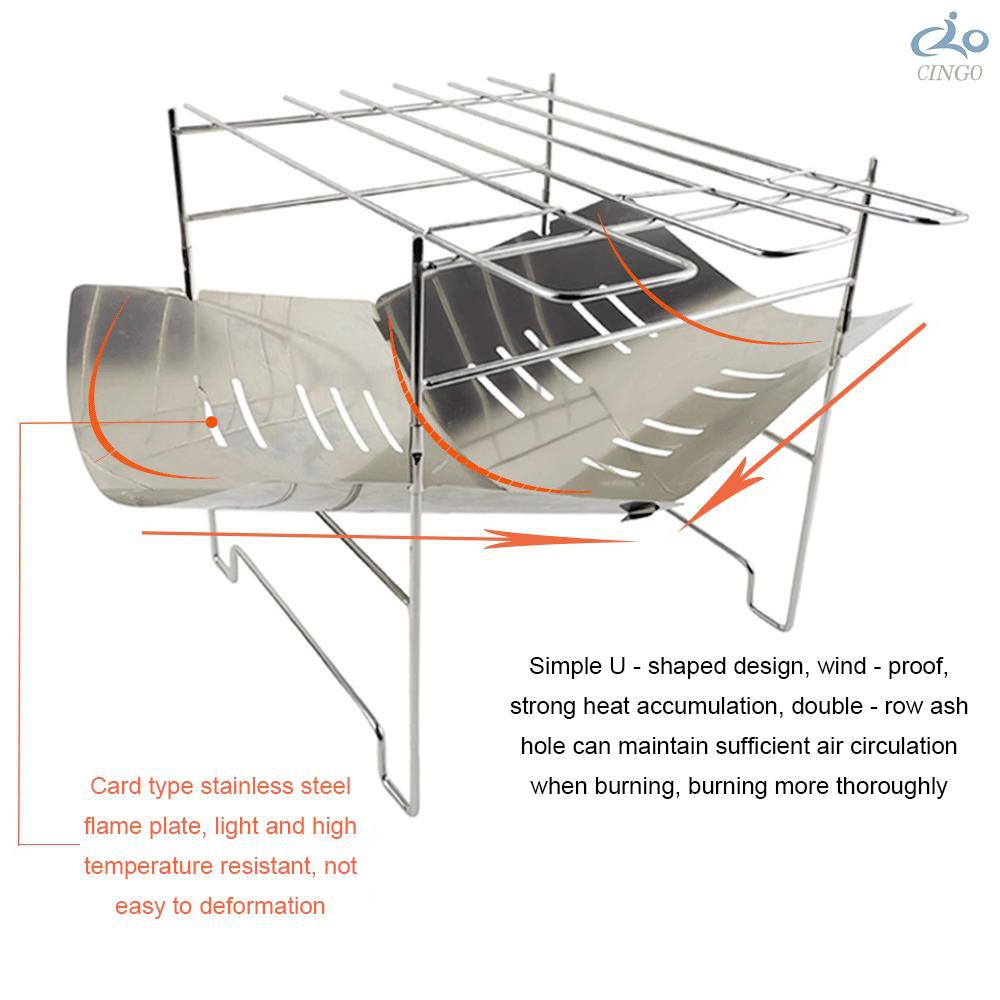 超輕折疊收納焚火台便攜野營不銹鋼燒烤爐架焚火爐柴火爐type4 本體 三規格叉 烤網 底盤 日英說明書 蝦皮購物