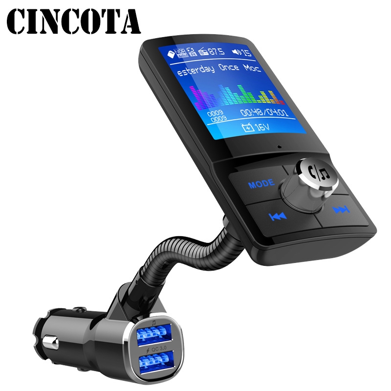 新款車用免持藍牙 43彩屏車載藍牙mp3 支持qc3 0 Usb 多國語言插卡mp3 免提電話藍芽sd卡 蝦皮購物