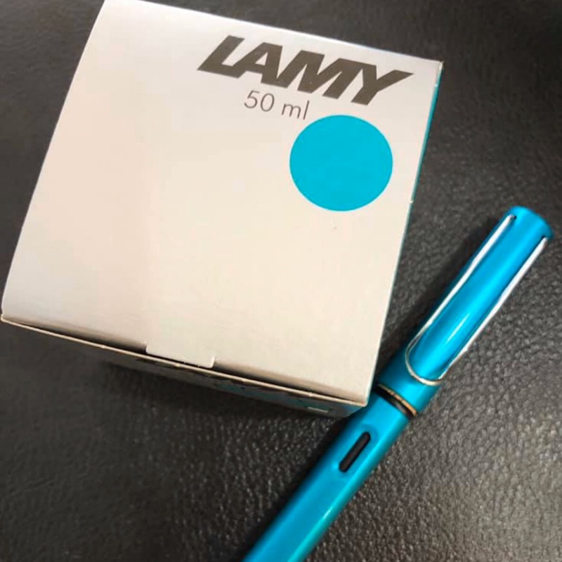 Lamy 2020 恆星限定色 碧璽藍 鋼筆F尖及墨水瓶各ㄧ