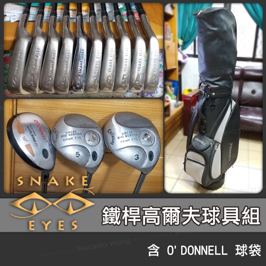 【BaliThai✈旅人洋行】二手 SNAKE EYES 高爾夫球具組 全套組 木桿 鐵桿 推桿 練習桿 球袋 桿桶