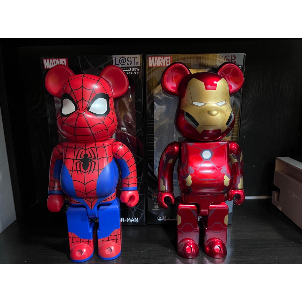 BE@RBRICK 2021 SP賞限定  一番賞 漫威 鋼鐵人 蜘蛛人 400% 兩隻一套