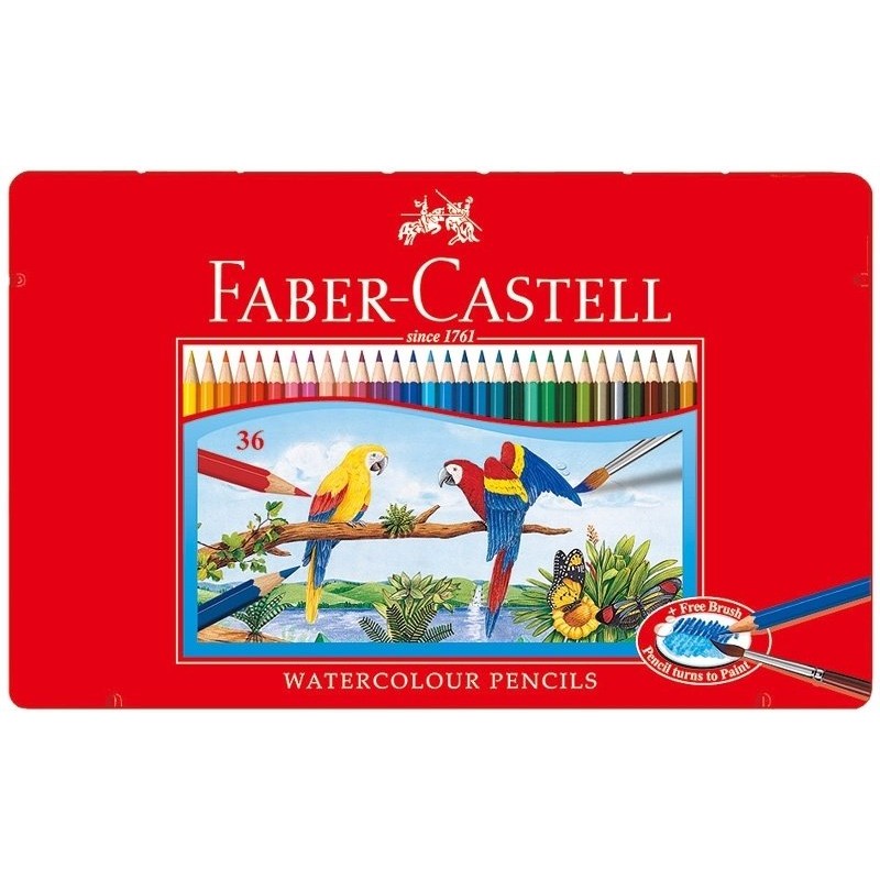 德國 Faber-Castell 輝柏 115937 水彩色鉛筆 水性色鉛筆 (36色鐵盒裝) / 組