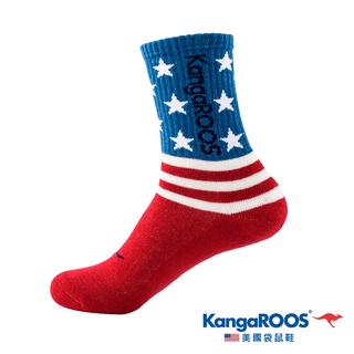 【KangaROOS 美國袋鼠鞋】男女襪 美國國旗 長筒襪