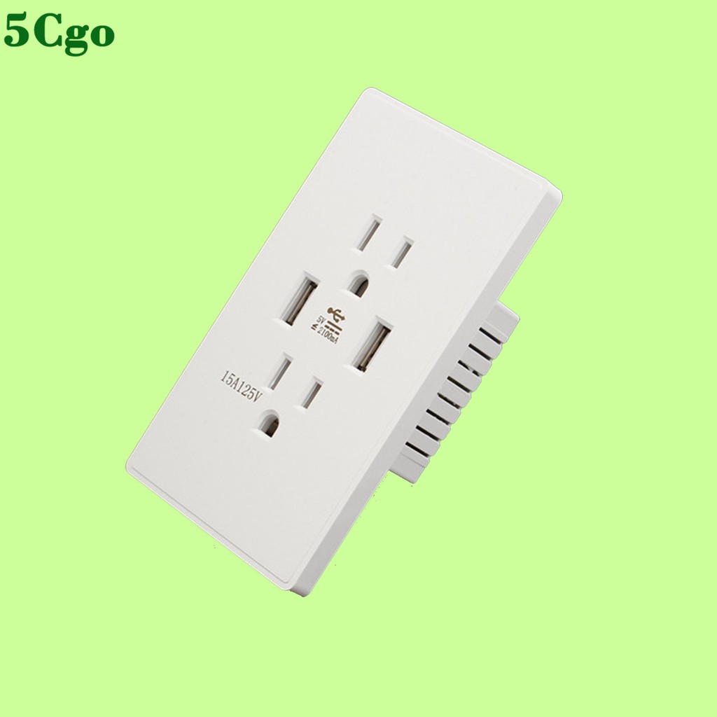 5Cgo【含稅】美國日本加拿大墨西哥台灣電源插座美式美標美規帶雙USB牆壁白插座面板歐美現代573961697020
