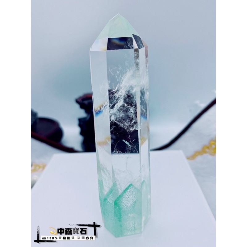 中森寶石 純天然美貨青幽靈幻影水晶水晶柱金字塔晶中晶幽靈晶柱晶柱 特殊稀有 馬達加斯加 蝦皮購物