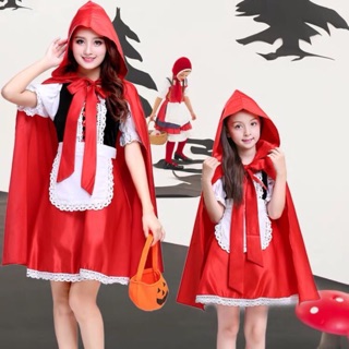 ［小豬迷現貨］萬聖節服裝小紅帽造型服裝4件組 兒童化妝舞會服飾 小紅帽造型裝扮 萬聖節小紅帽裙