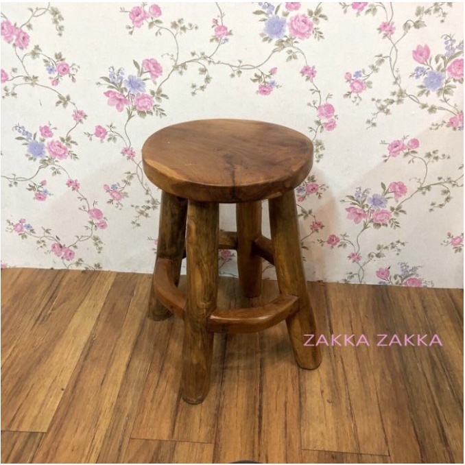 印尼柚木圓凳 圓椅 餐椅 椅凳 凳子 實木凳 圓板凳 工作椅 寫字椅 居家客廳餐廰 雜貨王