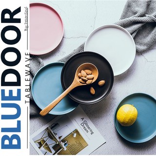 BlueD_ 平光 6吋 盤子 圓盤 平盤 點心盤 蛋糕盤 陶瓷盤 骨盤 小菜碟 北歐風 IG網美風 馬卡龍配色 咖啡廳