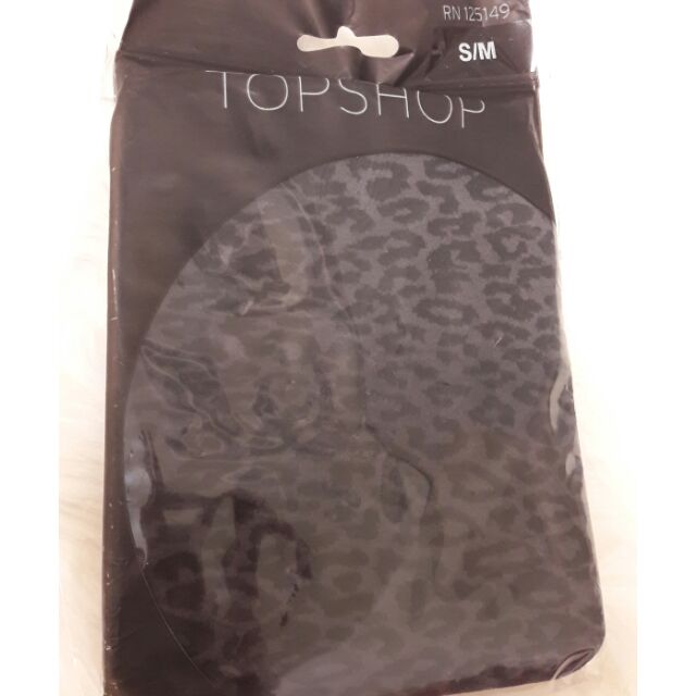 【全新】英國TOPSHOP 灰色豹紋絲襪 S/M 義大利製