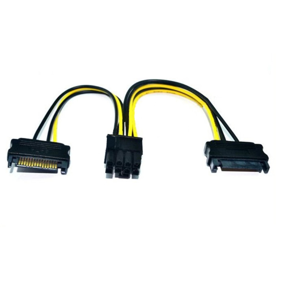 [現貨]加粗雙SATA轉8pin顯卡 電源轉接線 6PIN+2PIN GPU電源線 | 蝦皮購物