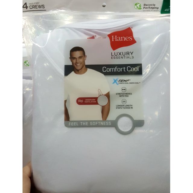 HANES 男圓領短袖T恤四入組 美國尺寸:S~XL-吉兒好市多COSTCO代購