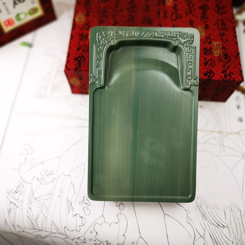 松花石硯實用硯大硯臺通化老坑九寸文房墨盤原石硯御硯堂d 蝦皮購物