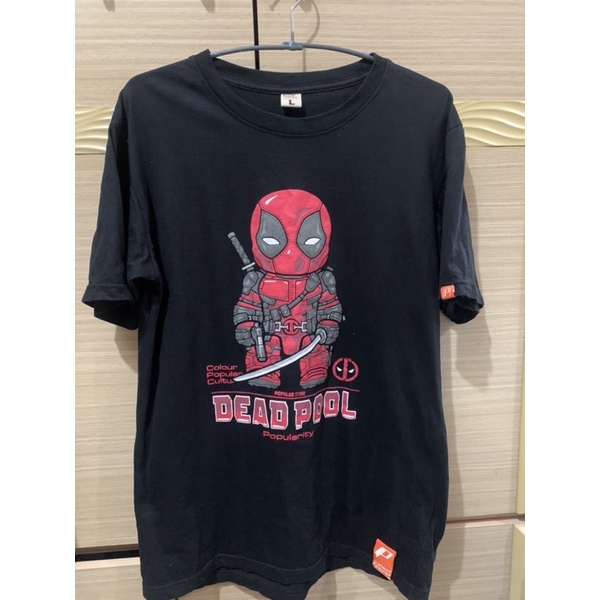 死侍Deadpool 卡通印花恤夏季短袖超級英雄黑色T 恤健潮衣服