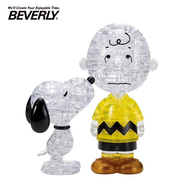 含稅 BEVERLY 史努比與查理布朗 立體水晶拼圖 77片 3D拼圖 水晶拼圖 公仔 模型 Snoopy PEANUT