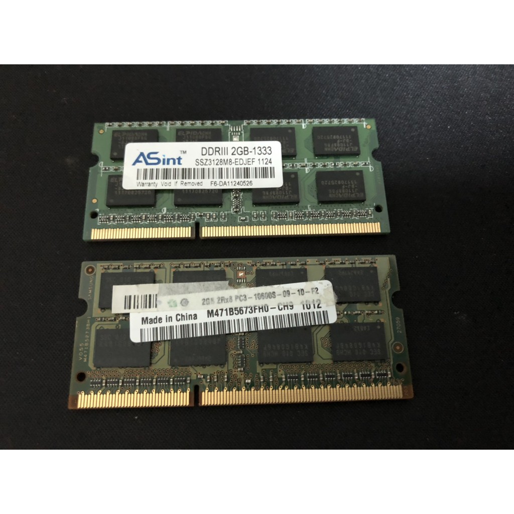中古筆記型電腦記憶體DDR3 1333 2G 兩隻一起賣