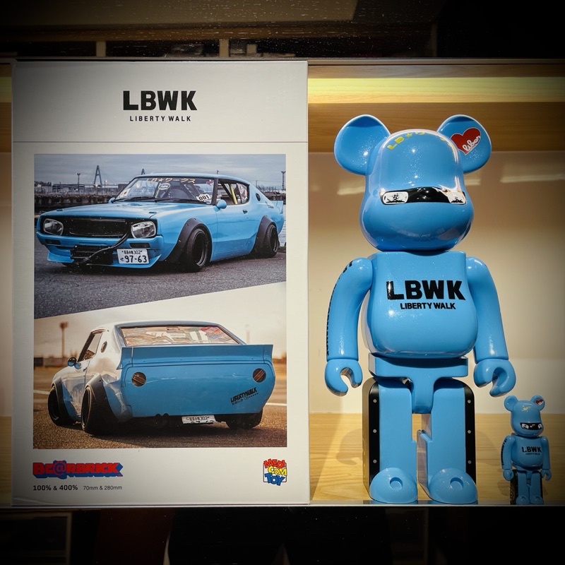 《改裝收藏品》BE@RBRICK LBWK Liberty Walk 初代藍 400%＋100%SET