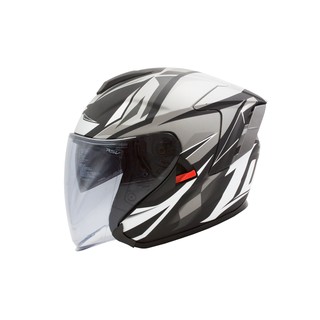 ZUVER RO-2 ST-002 消光黑灰 閃電 彩繪 內墨鏡 3/4 半罩 安全帽 【 歐樂免運】