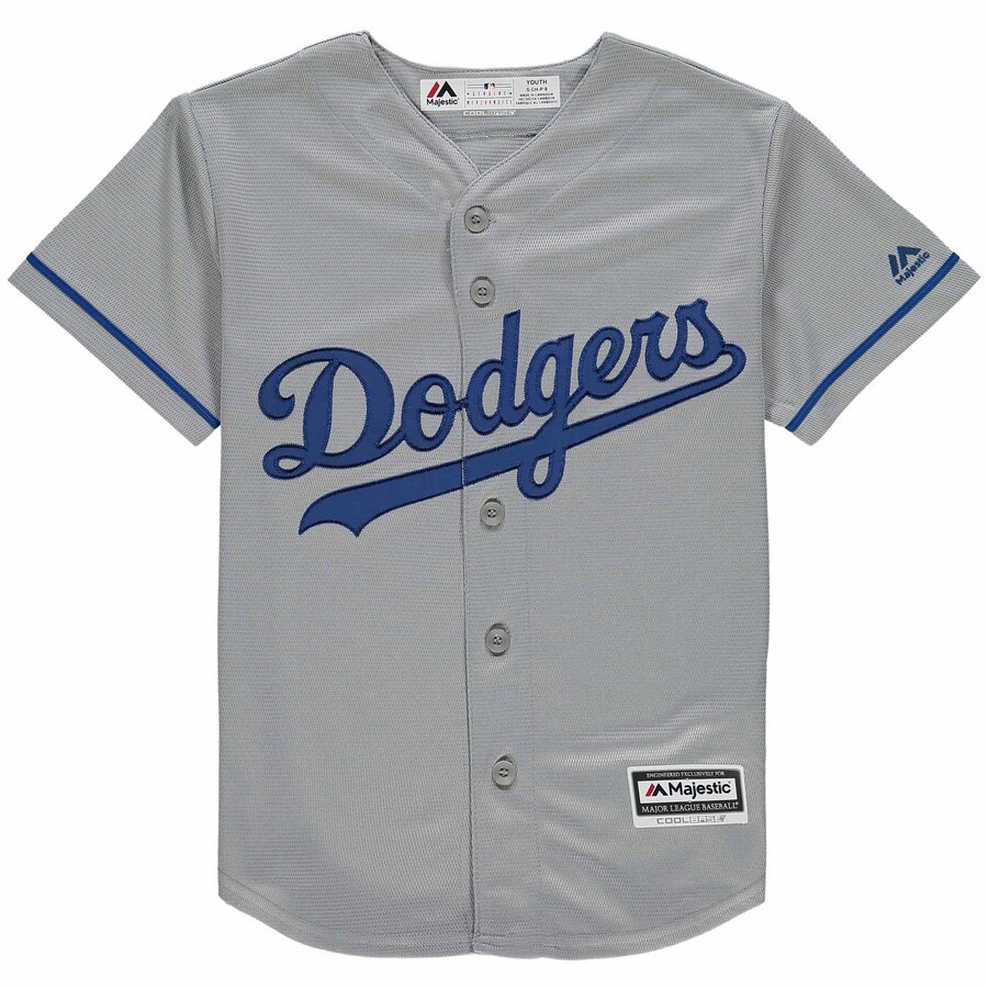 正品 MLB美國職棒 Majestic青年版 道奇 Los Angeles Dodgers Kershaw 灰色棒球衣