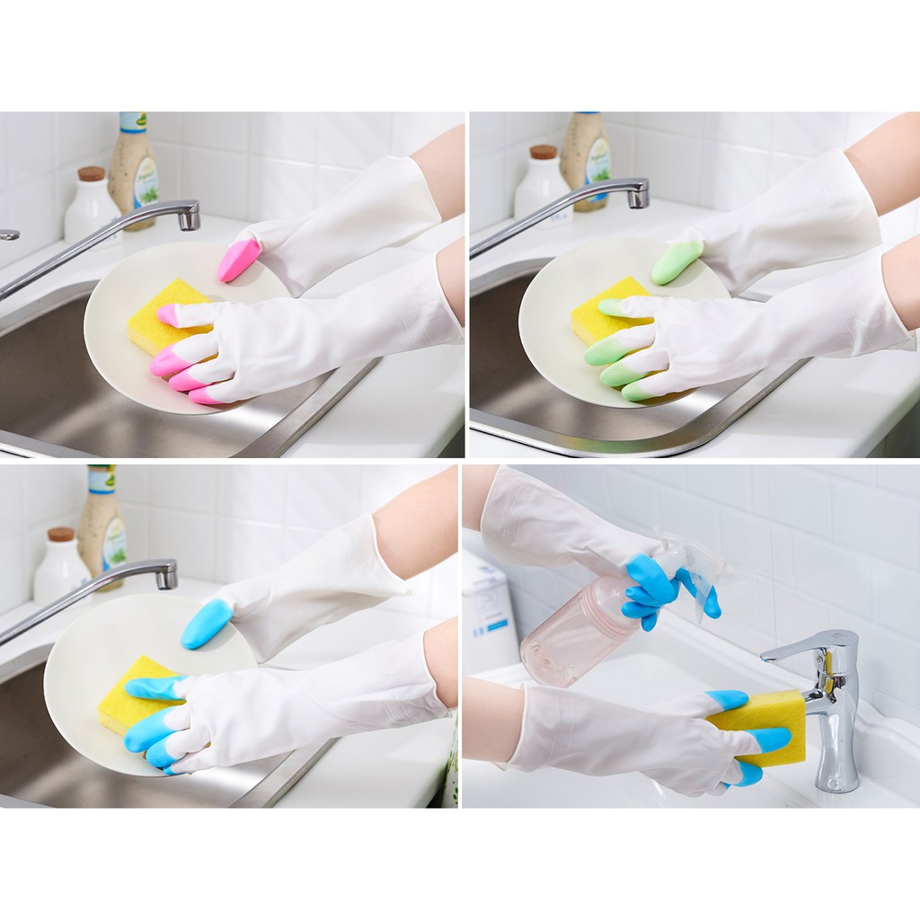 台灣熱銷 防水乳膠手套 雙色 防水手套 洗碗手套 家用清潔手套 家事手套 居家手套 彩色 橡膠 PVC手套