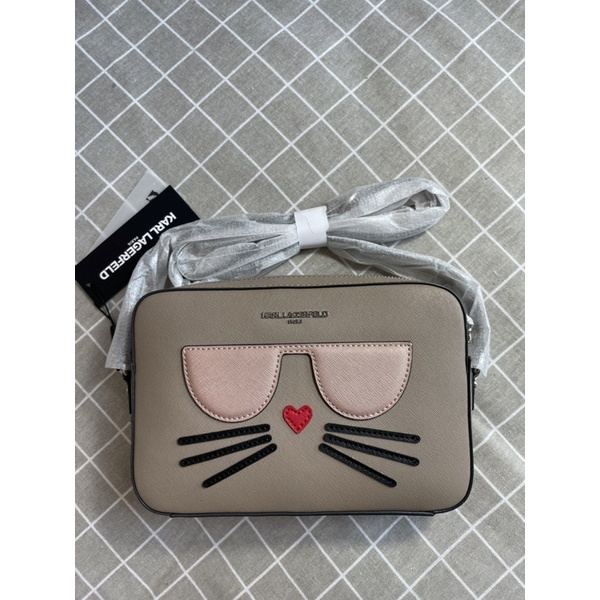 Karl Lagerfeld 側背包 貓咪 可愛 斜背包 相機包 卡爾 正品 小方包 LH7EU567 牛皮 包