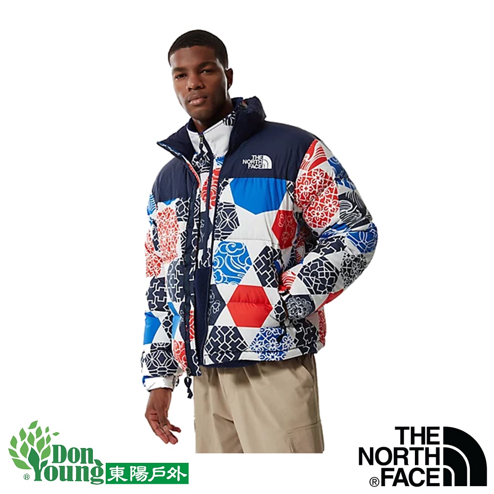 【THE NORTH FACE】冬奧限量版 北面UE男款印花拼接防潑水保暖羽絨外套  5IX4