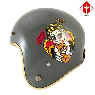 NIKKO N-401A 22 tattoo 小天使 安全帽 美式復古安全帽 金色邊條 皮革內裡 全拆洗 淘帽屋