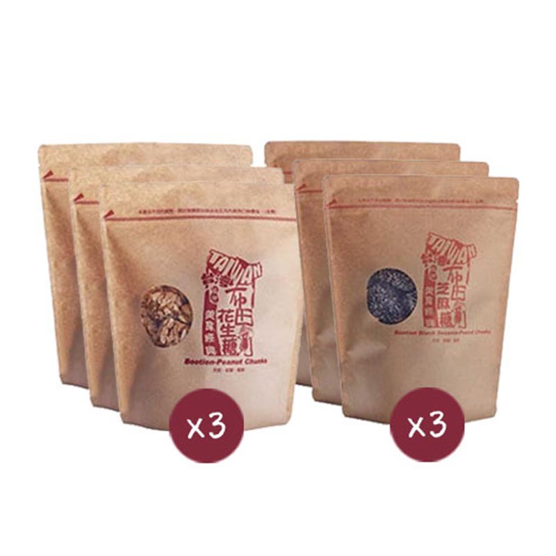 布田 招牌不甜組合 布田花生糖3包 布田芝麻糖3包 Icarry 蝦皮購物