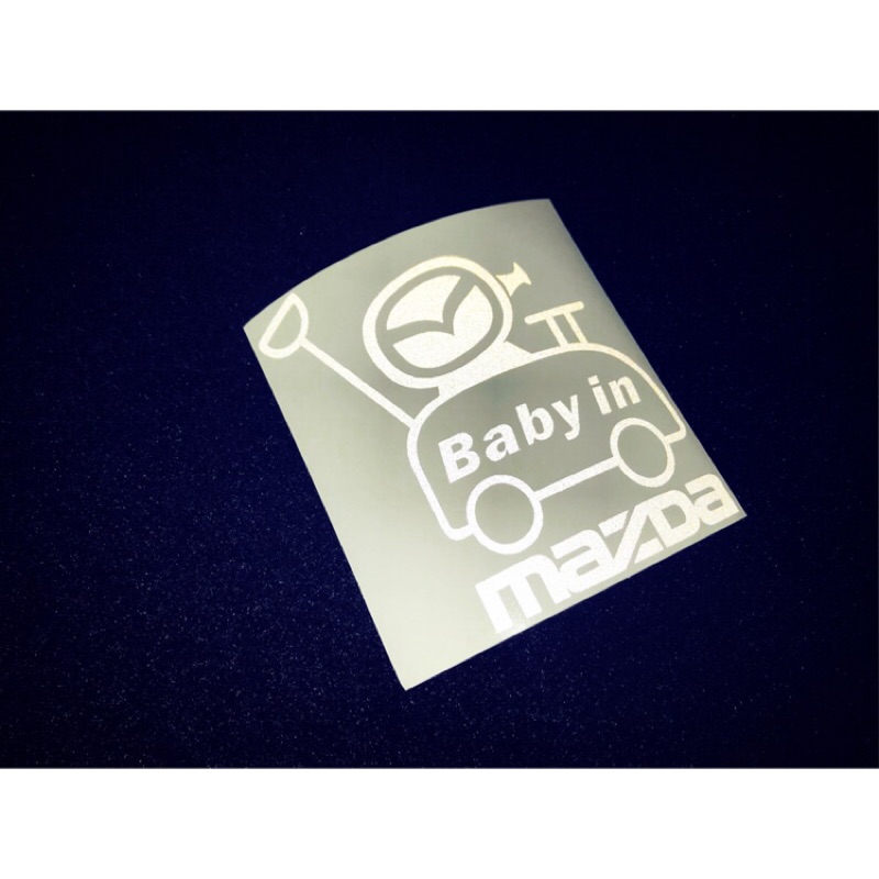【豆豆彩藝】B18-Baby in MAZDA 簍空防水貼紙 (MAZDA2 3 5 6 CX-3 CX-5 MX5)