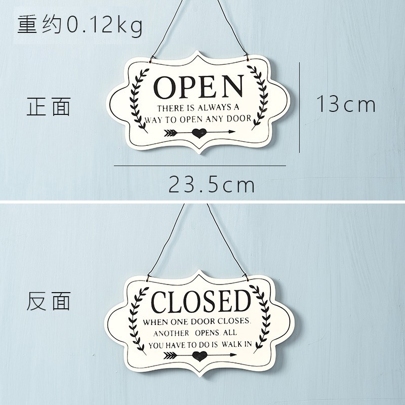 指示牌提示牌 簡約店鋪營業掛牌open Closed門牌裝飾雙面英文掛牌創意酒吧吊牌 蝦皮購物