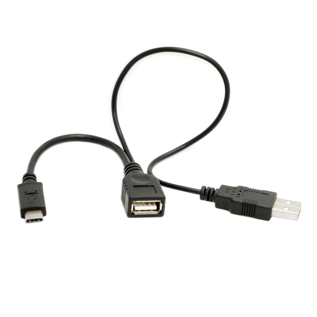【速發】CY 235黑色 USB 3.1 Type C USB-C公對USB 2.0母OTG轉接線帶供電