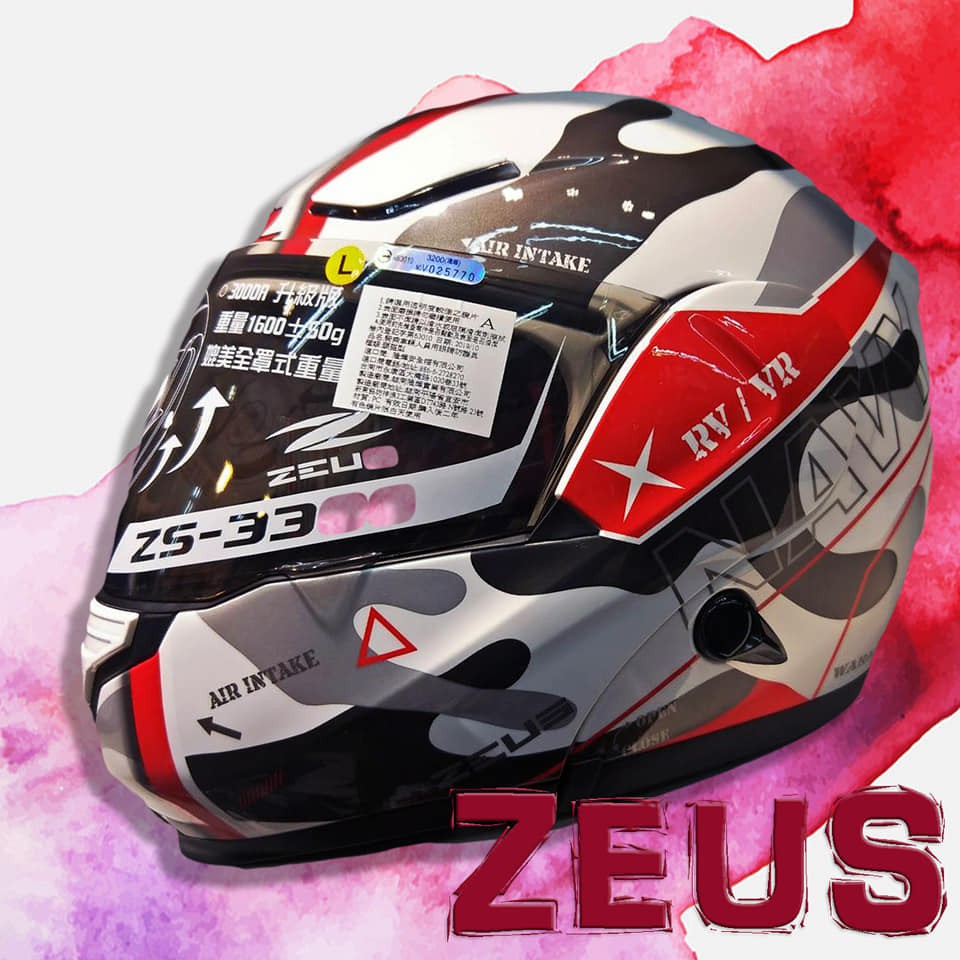 【贈送藍芽耳機 MOTO A2S】【台中倉儲 ZEUS ZS-3300 GG25-白紅 可樂帽 汽水帽 】