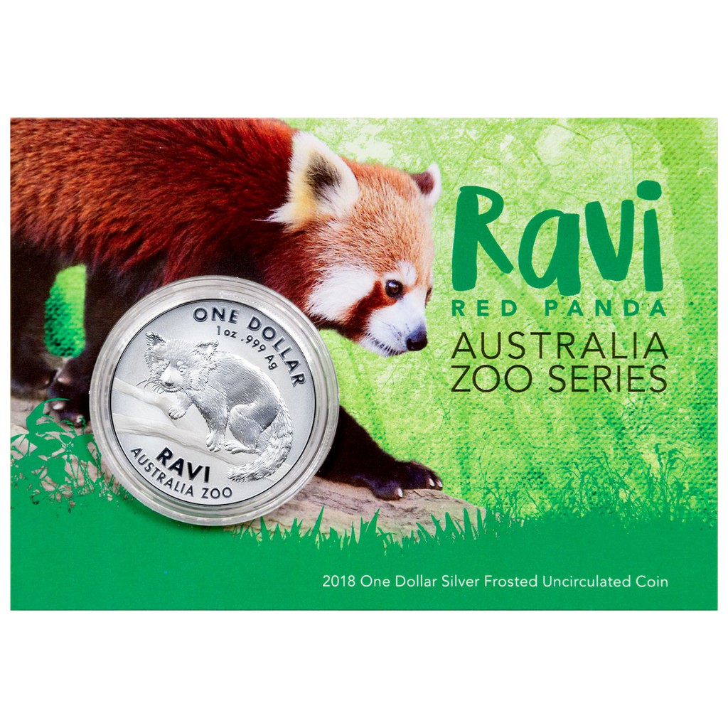 現貨 - 2018澳洲皇家-澳洲動物園系列-紅熊貓-1盎司銀幣(原廠卡裝)