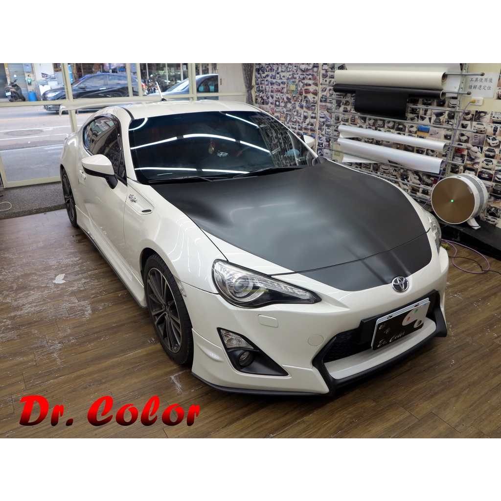 Dr. Color 玩色專業汽車包膜 Toyota 86 絲綢黑/黑carbon/消光黑/髮絲鋼_引擎蓋/後視鏡/尾翼