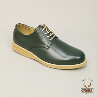 【Sambar 水鹿】270E 簡約素面德比男鞋 台灣製 手工真皮鞋 苯染牛皮 墨綠色25.0 ~28.0cm E楦