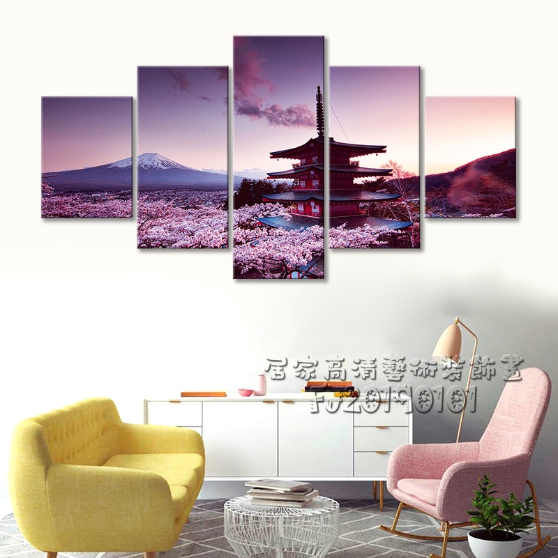 熱賣 實木框畫富士山世界文化遺產櫻花塔寺淺間神社唯美風景居家裝飾畫客廳房間臥室掛畫壁貼生日禮物無框畫 蝦皮購物